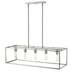 Silver Metal Five Light Dimmable Ceiling Light