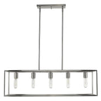 Silver Metal Five Light Dimmable Ceiling Light