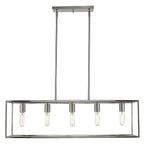 Silver Metal Five Light Dimmable Ceiling Light
