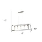 Silver Metal Five Light Dimmable Ceiling Light