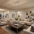 Silver Metal Five Light Dimmable Ceiling Light
