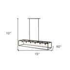 Black Metal Twelve Light Dimmable Ceiling Light