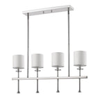 White Metal Four Light Dimmable Ceiling Light With White Shades