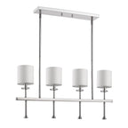 White Metal Four Light Dimmable Ceiling Light With White Shades