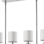 White Metal Four Light Dimmable Ceiling Light With White Shades