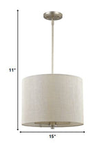 Gold And White Iron Three Light Dimmable Ceiling Light With Silver Shades
