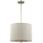 Gold And White Iron Three Light Dimmable Ceiling Light With Silver Shades