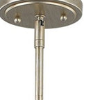 Gold And White Iron Three Light Dimmable Ceiling Light With Silver Shades