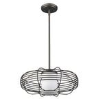 Bronze Crystal Dimmable Ceiling Light With Copper Shades