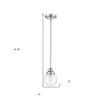 Silver Metal Hanging with Round Clear Glass Shade