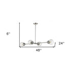 Silver Metal Four Light Dimmable Ceiling Light With Clear Shades