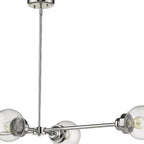 Silver Metal Four Light Dimmable Ceiling Light With Clear Shades