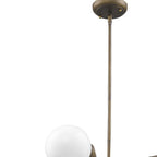 Bronze Metal Four Light Dimmable Ceiling Light With Off White Shades