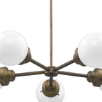Bronze Five Light Metal Dimmable Chandelier With White Shades