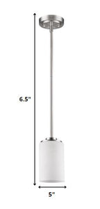 Silver Frosted Glass Hanging Light