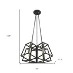 Bronze Lantern Five Light Metal Dimmable Chandelier