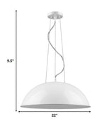 Layla 1-Light White Bowl Pendant