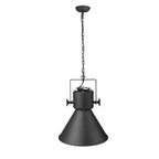 Black Metal One Light Cone Hanging Pendant Light