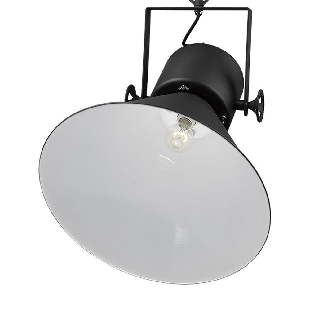 Black Metal One Light Cone Hanging Pendant Light