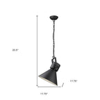 Black Metal One Light Cone Hanging Pendant Light