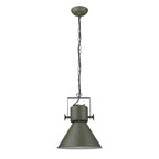 Green Metal One Light Cone Hanging Pendant Light