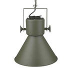 Green Metal One Light Cone Hanging Pendant Light