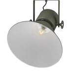 Green Metal One Light Cone Hanging Pendant Light