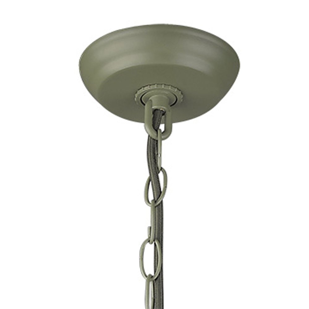Green Metal One Light Cone Hanging Pendant Light