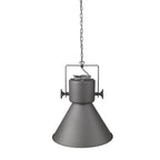Gray Metal One Light Cone Hanging Pendant Light