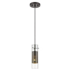 Glass and Bronze Mesh Shade Hanging Light