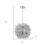 Mingle 3-Light Polished Chrome Pendant With Faceted Chrome Aluminum Wire Shade