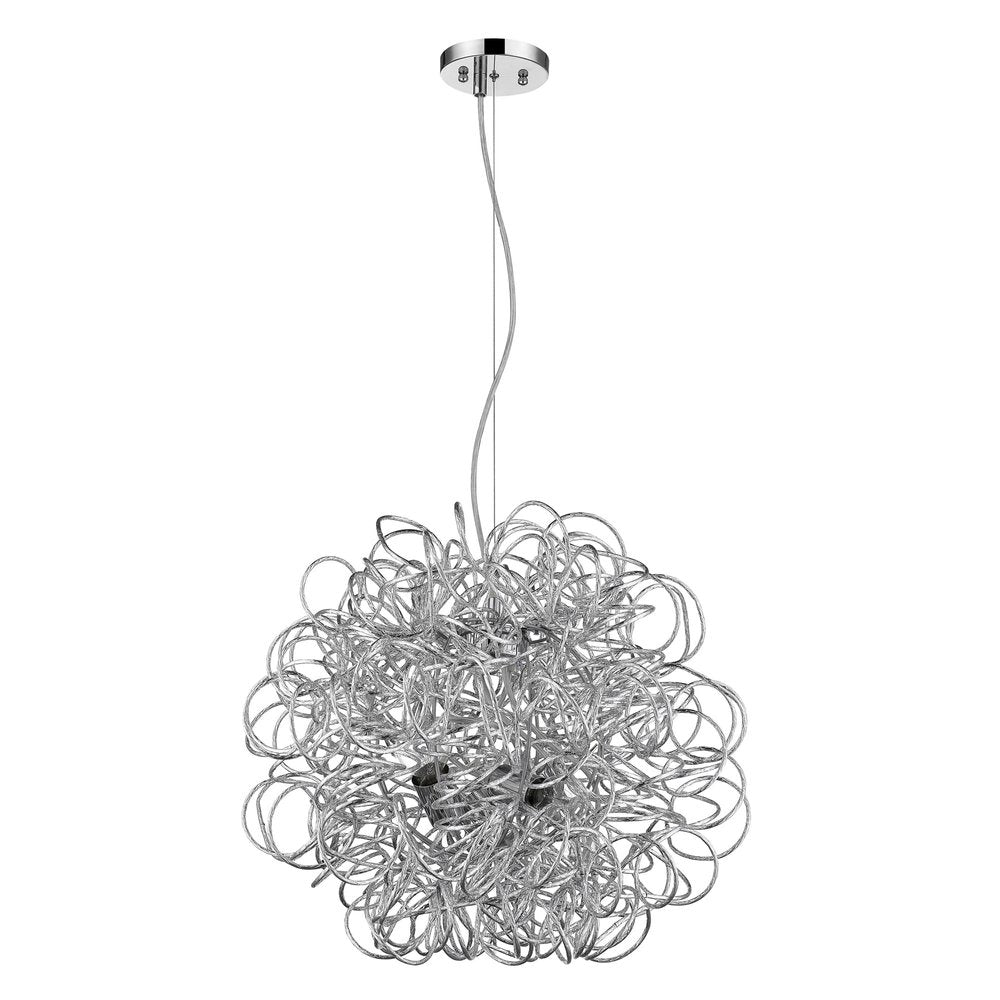 Silver Metal Wire Four Light Dimmable Ceiling Light