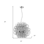 Silver Metal Wire Four Light Dimmable Ceiling Light