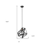 Hedron 1-Light Matte Black Pendant