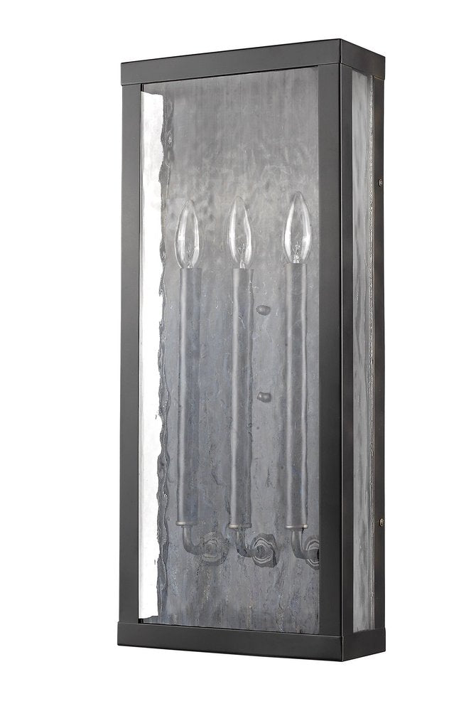 Black And Clear Three Light Transparent Dimmable Outdoor Hanging Lights With Black And Clear Shades