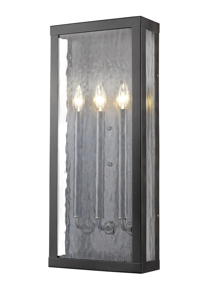 Black And Clear Three Light Transparent Dimmable Outdoor Hanging Lights With Black And Clear Shades