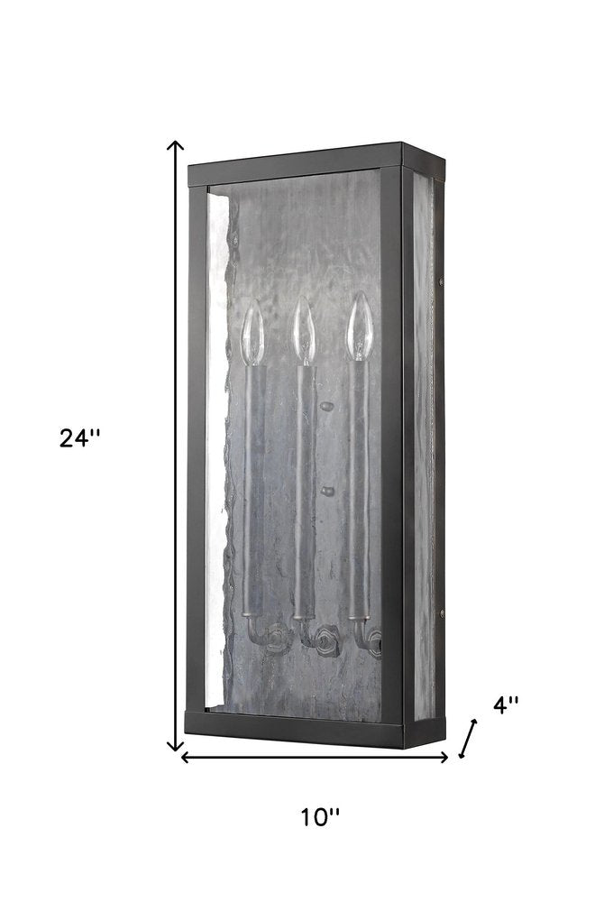 Black And Clear Three Light Transparent Dimmable Outdoor Hanging Lights With Black And Clear Shades