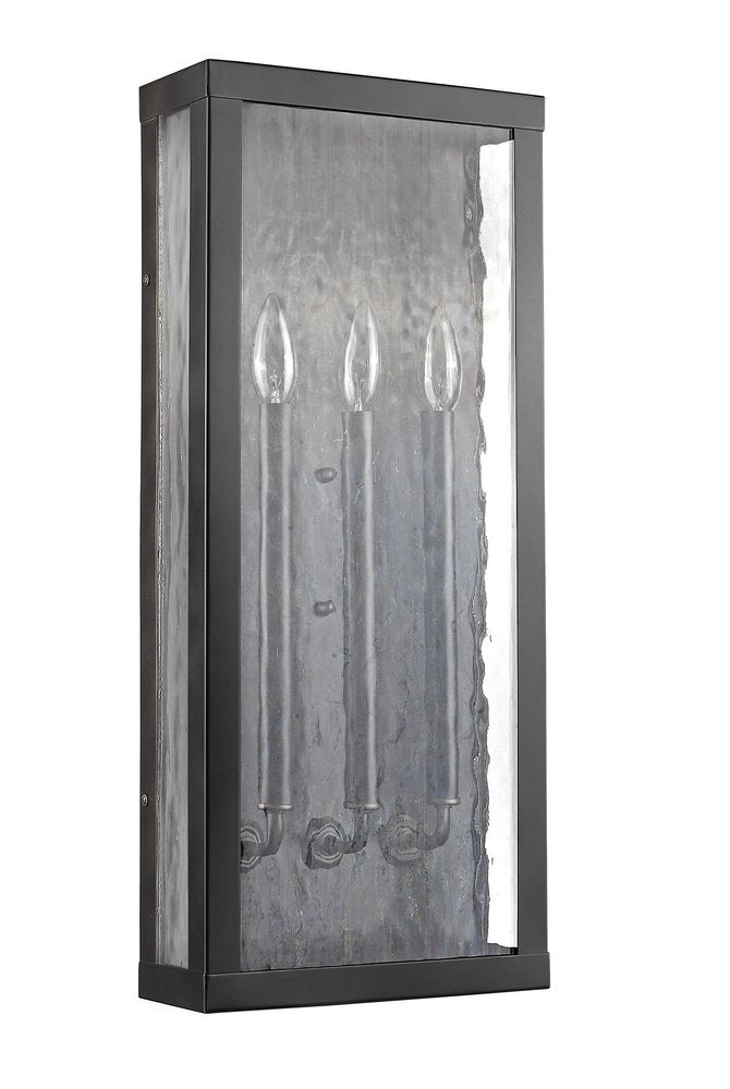 Black And Clear Three Light Transparent Dimmable Outdoor Hanging Lights With Black And Clear Shades
