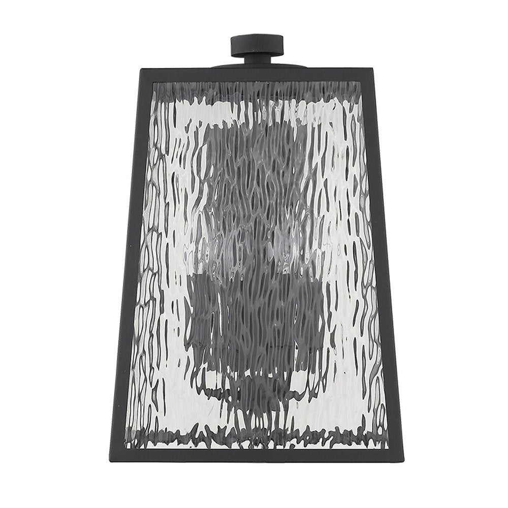 Black And Clear Four Light Seeded Dimmable Outdoor Hanging Lights With Black And Clear Shades