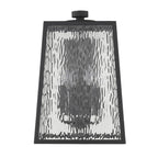 Black And Clear Four Light Seeded Dimmable Outdoor Hanging Lights With Black And Clear Shades