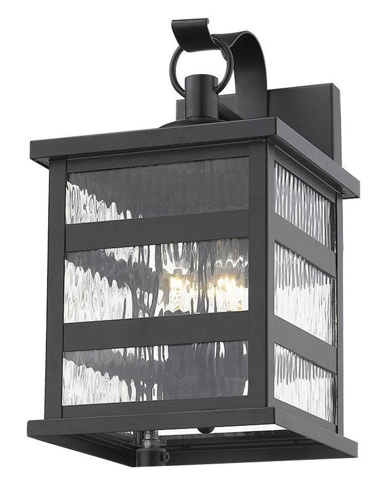 Black And Clear Three Light Transparent Dimmable Outdoor Hanging Lights With Black And Clear Shades
