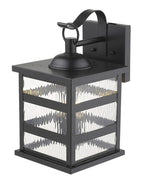Black And Clear Three Light Transparent Dimmable Outdoor Hanging Lights With Black And Clear Shades