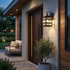 Black And Clear Three Light Transparent Dimmable Outdoor Hanging Lights With Black And Clear Shades