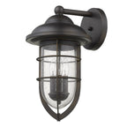 Black And Clear Three Light Seeded Dimmable Outdoor Hanging Lights With Black And Clear Shades
