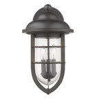 Black And Clear Three Light Seeded Dimmable Outdoor Hanging Lights With Black And Clear Shades