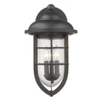 Black And Clear Three Light Seeded Dimmable Outdoor Hanging Lights With Black And Clear Shades