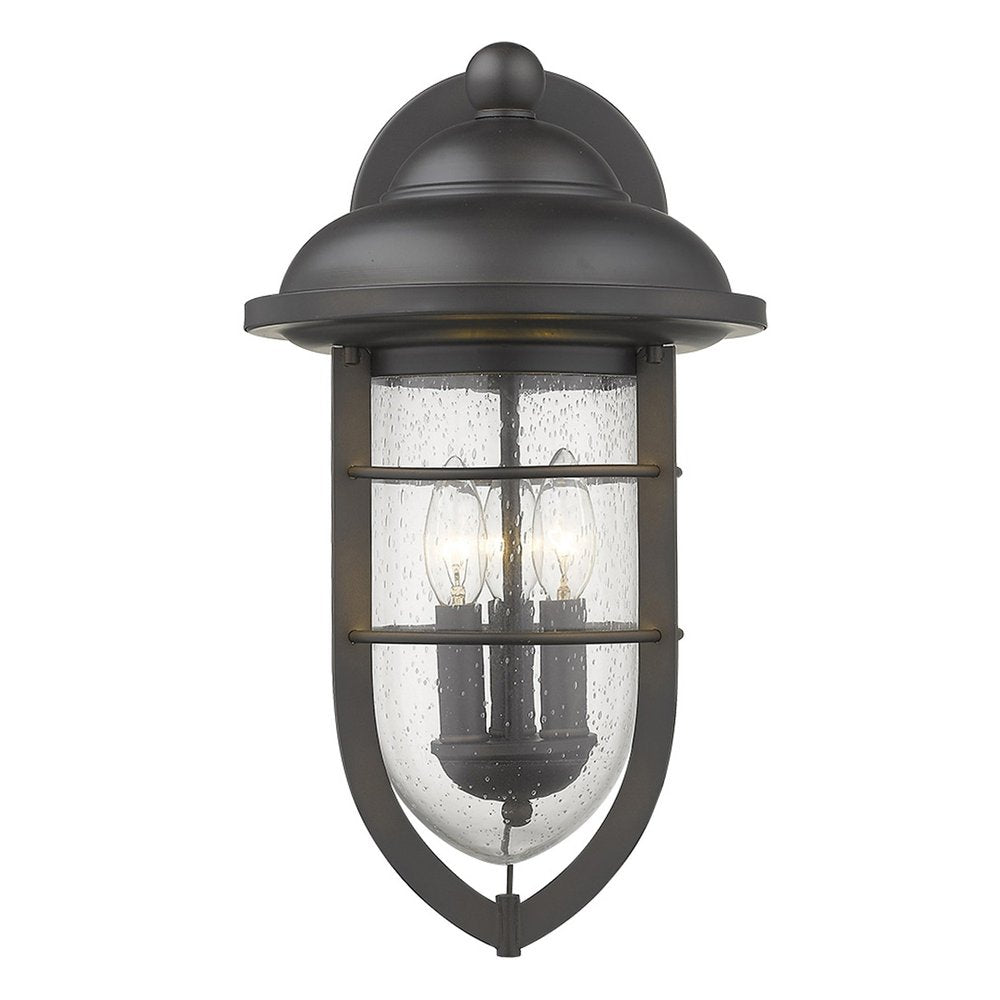 Black And Clear Three Light Seeded Dimmable Outdoor Hanging Lights With Black And Clear Shades