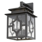 Black And Clear Three Light Seeded Dimmable Outdoor Hanging Lights With Black And Clear Shades