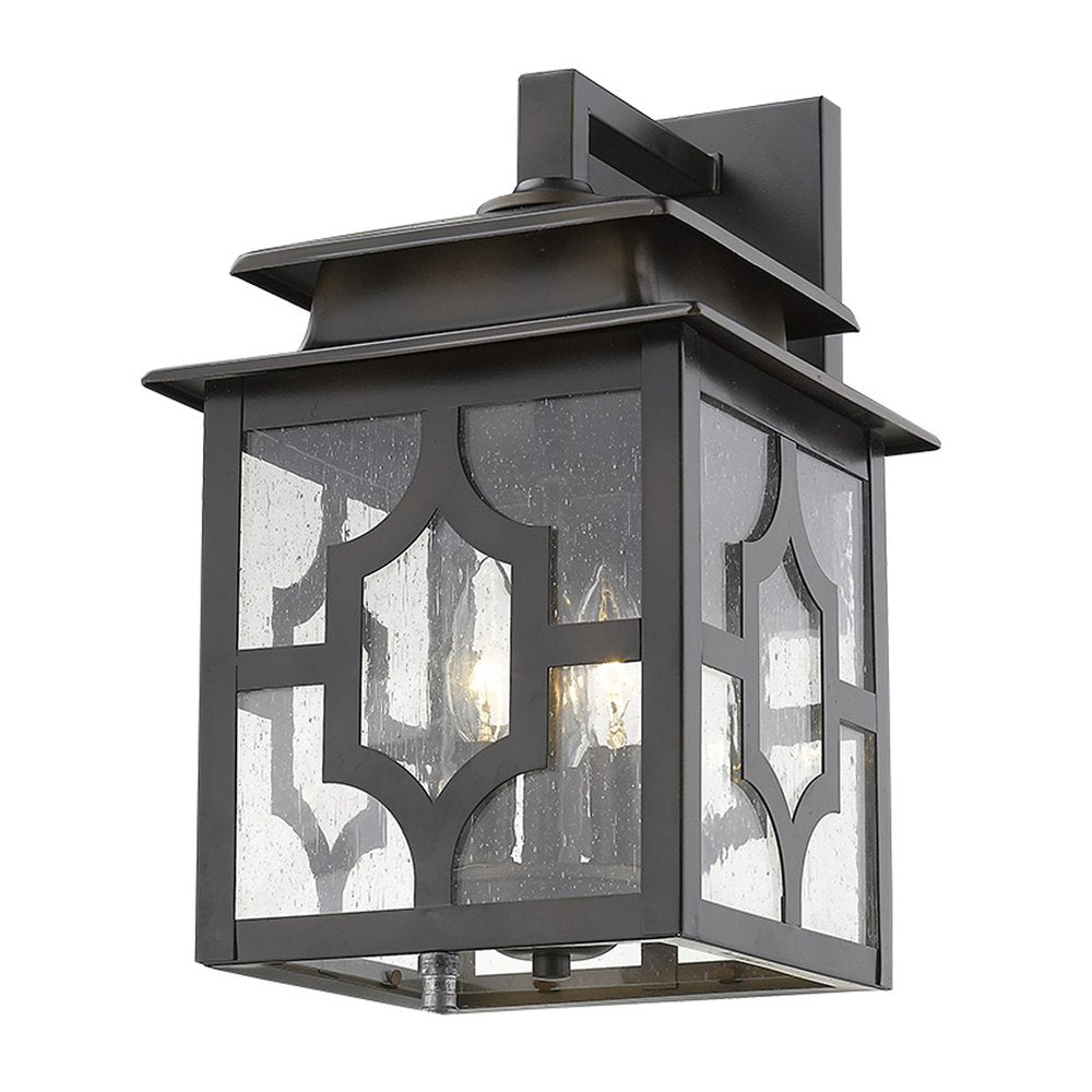 Black And Clear Three Light Seeded Dimmable Outdoor Hanging Lights With Black And Clear Shades