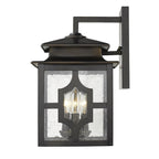Black And Clear Three Light Seeded Dimmable Outdoor Hanging Lights With Black And Clear Shades